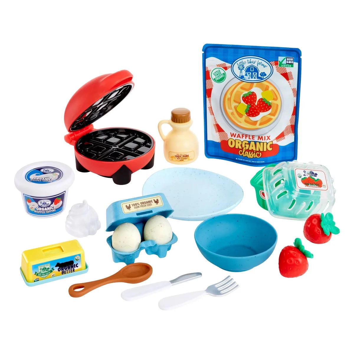 Little Tikes Creative Chefs Waffles Kit: Pretend Housekeeping Accessories, 18-Piece Play Food & Toy Kitchens Set